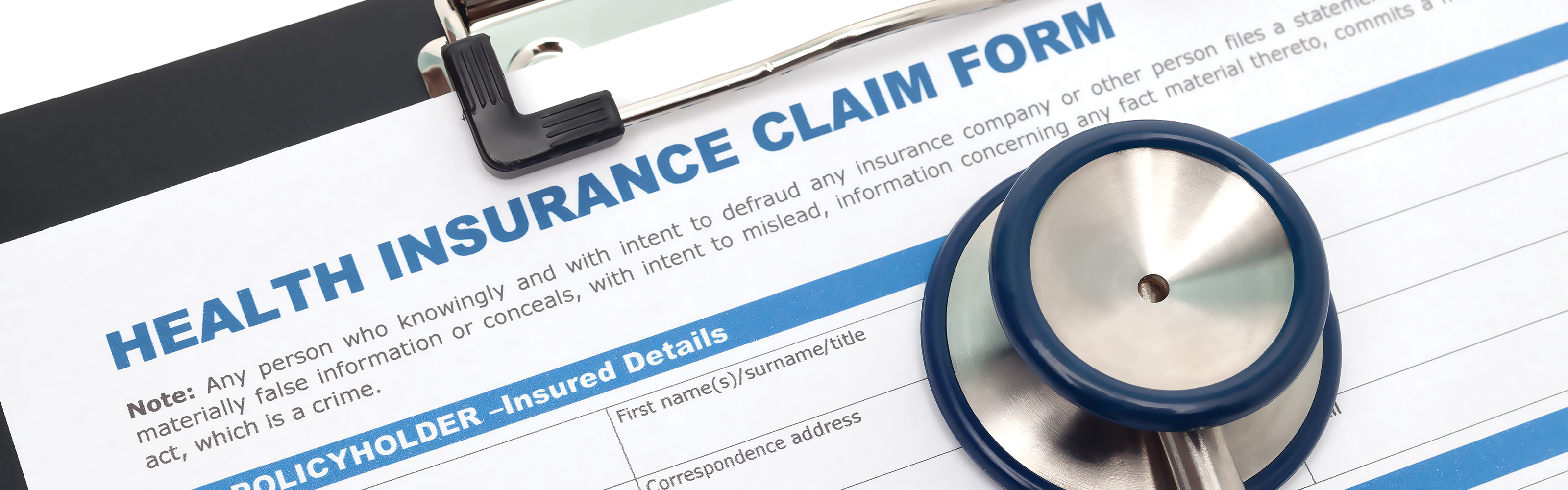 health insurance claim form banner